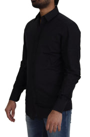 Chic Black Cotton Dress Shirt Dolce & Gabbana