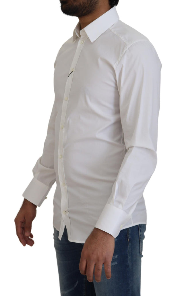 Dazzling White Slim Fit Dress Shirt Dolce & Gabbana