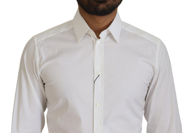 Dazzling White Slim Fit Dress Shirt Dolce & Gabbana