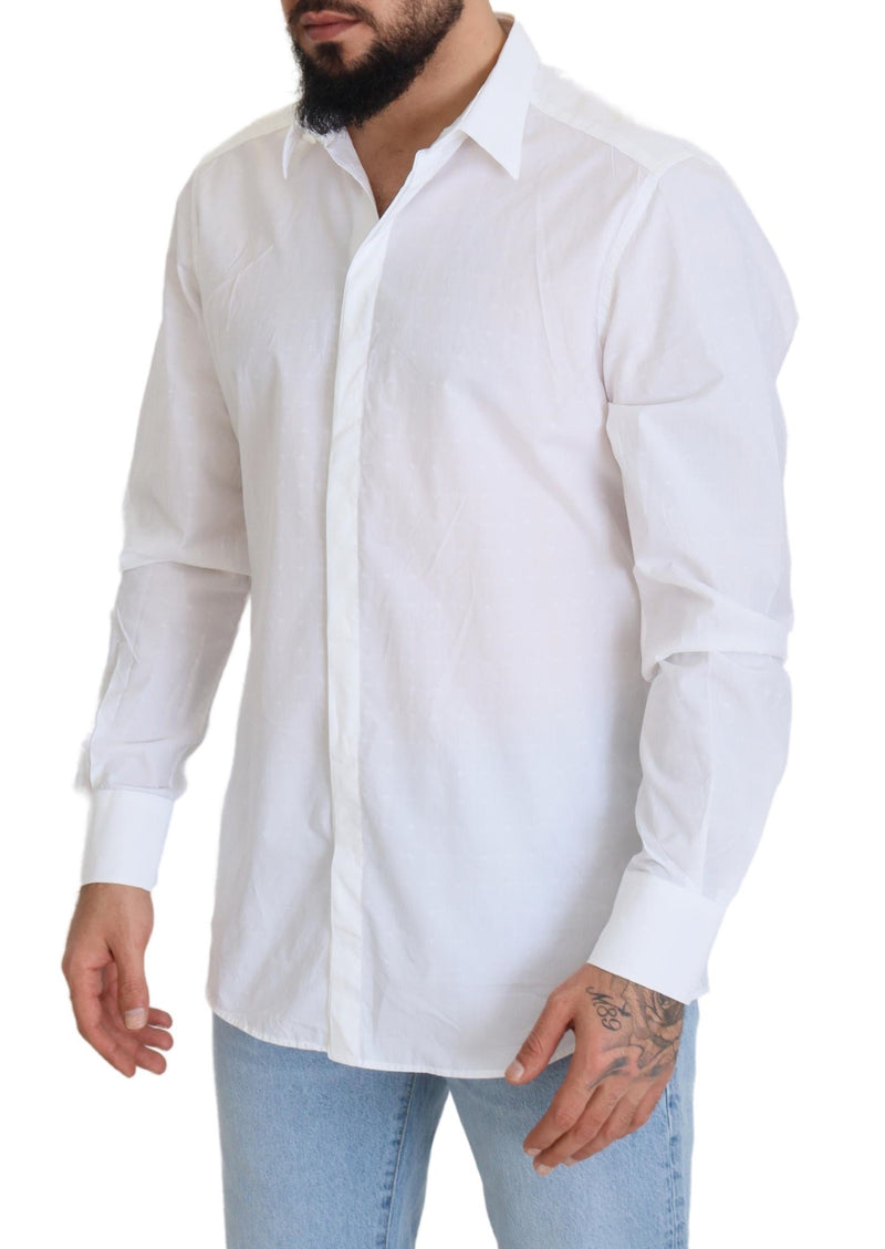 Elegance Reimagined White Cotton Dress Shirt Dolce & Gabbana