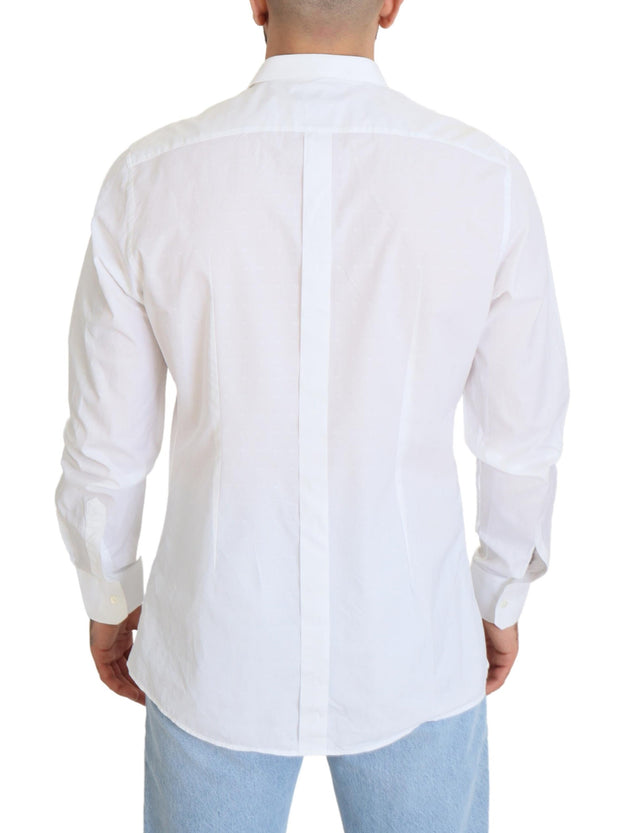 Elegance Reimagined White Cotton Dress Shirt Dolce & Gabbana