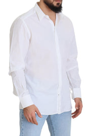 Elegance Reimagined White Cotton Dress Shirt Dolce & Gabbana