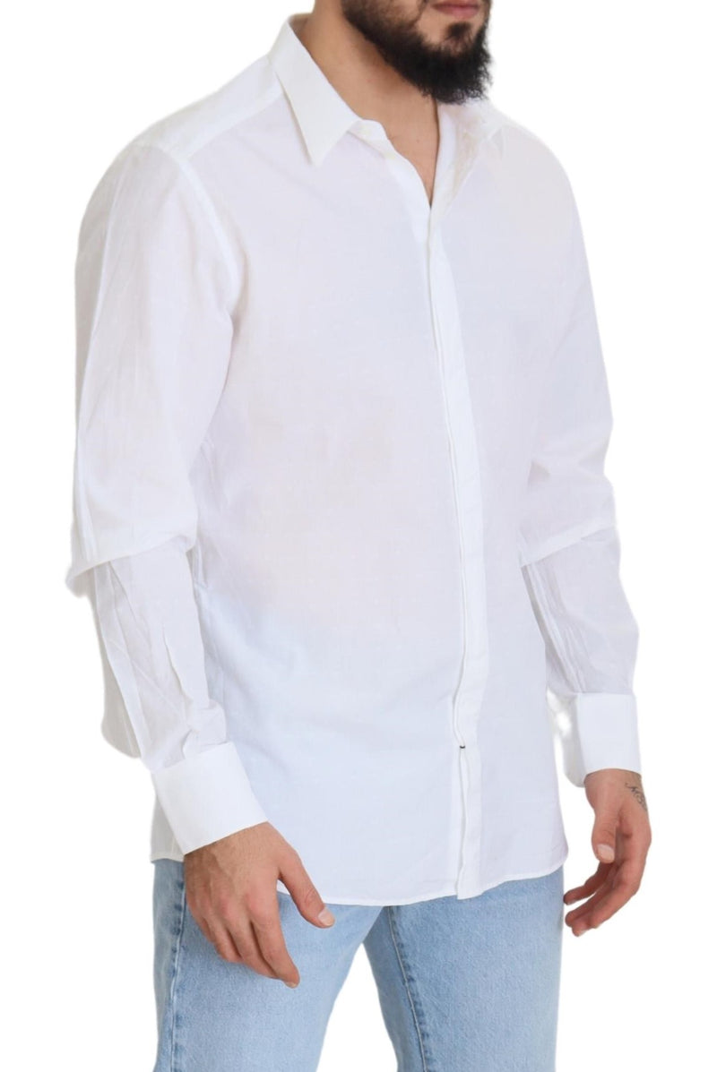 Elegance Reimagined White Cotton Dress Shirt Dolce & Gabbana