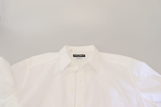 Elegance Reimagined White Cotton Dress Shirt Dolce & Gabbana