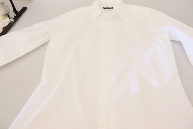 Elegance Reimagined White Cotton Dress Shirt Dolce & Gabbana