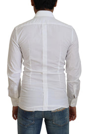 Elegant White Cotton Dress Shirt Slim Fit Dolce & Gabbana