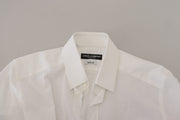 Elegant White Cotton Dress Shirt Slim Fit Dolce & Gabbana