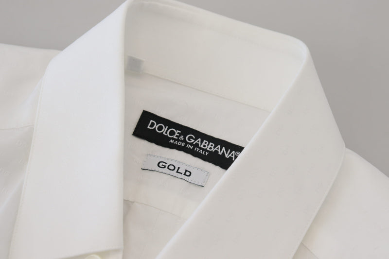 Elegant White Cotton Dress Shirt Slim Fit Dolce & Gabbana