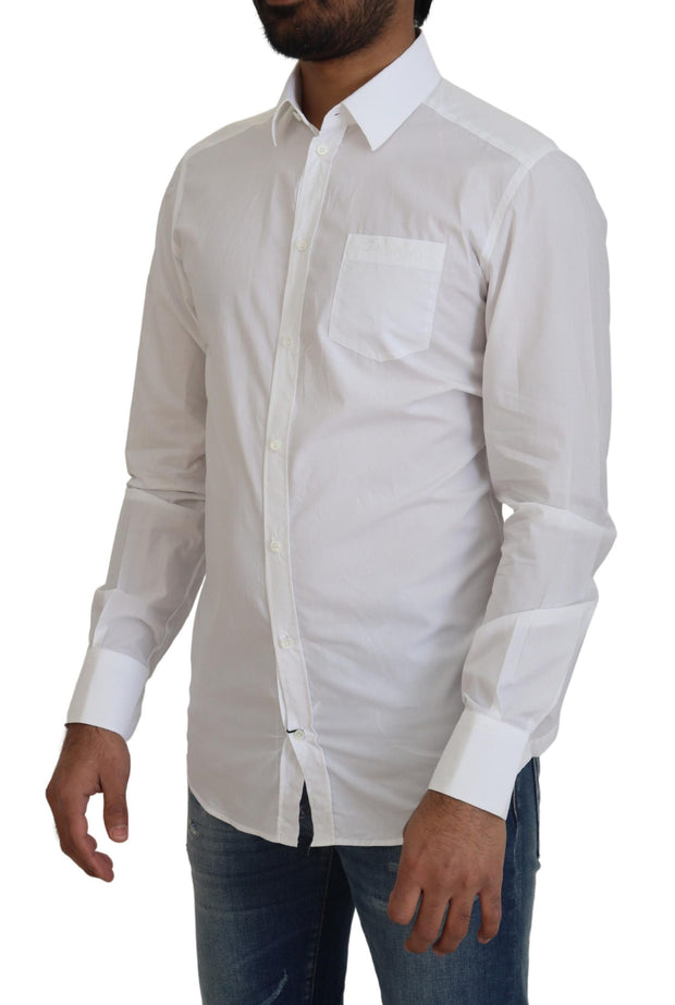 Elegant White Slim Fit Dress Shirt Dolce & Gabbana