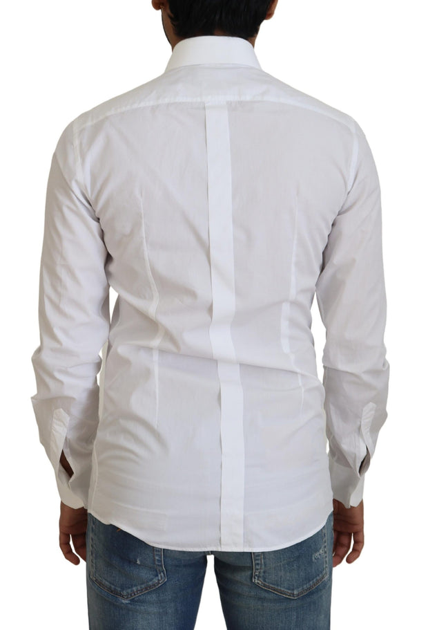 Elegant White Slim Fit Dress Shirt Dolce & Gabbana