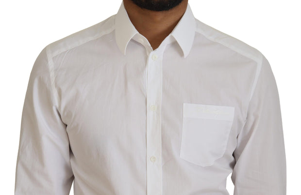 Elegant White Slim Fit Dress Shirt Dolce & Gabbana