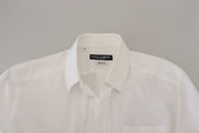 Elegant White Slim Fit Dress Shirt Dolce & Gabbana