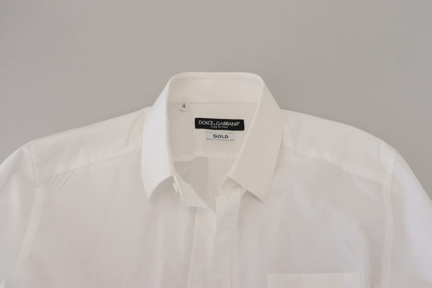 Elegant White Slim Fit Dress Shirt Dolce & Gabbana