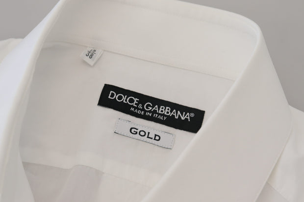 Elegant White Slim Fit Dress Shirt Dolce & Gabbana