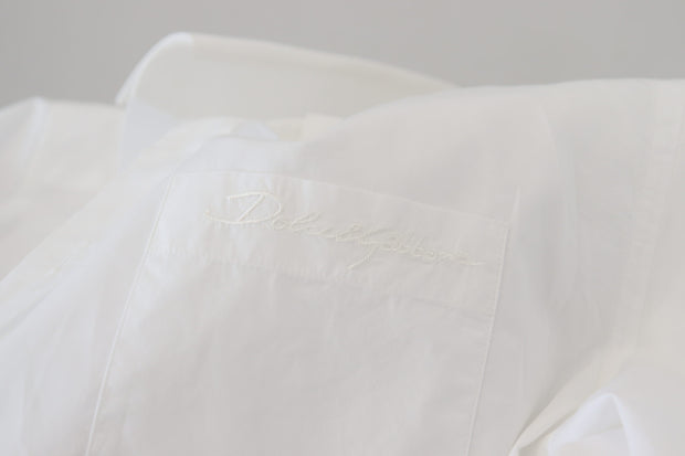 Elegant White Slim Fit Dress Shirt Dolce & Gabbana