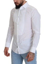 Elegant White Cotton Poplin Slim Fit Shirt Dolce & Gabbana