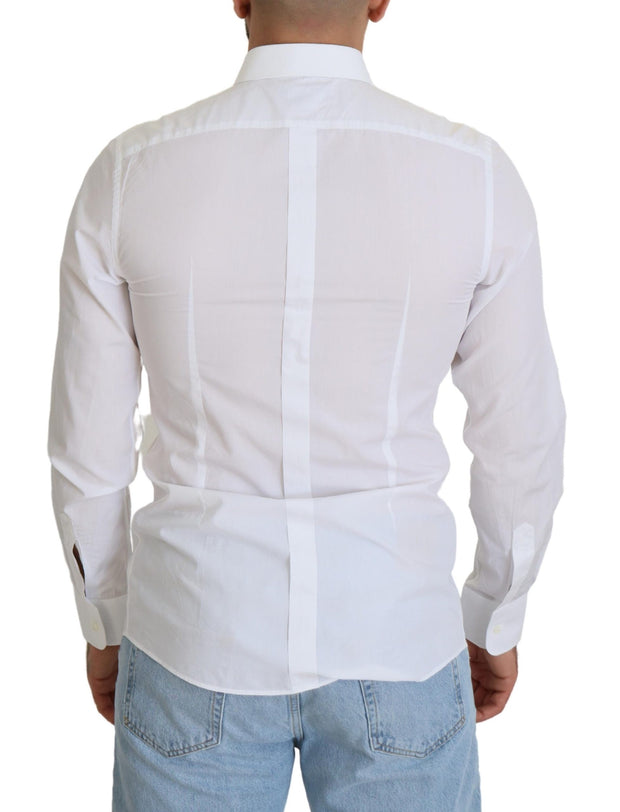 Elegant White Cotton Poplin Slim Fit Shirt Dolce & Gabbana