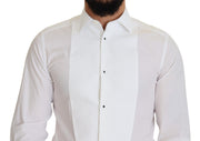 Elegant White Cotton Poplin Slim Fit Shirt Dolce & Gabbana