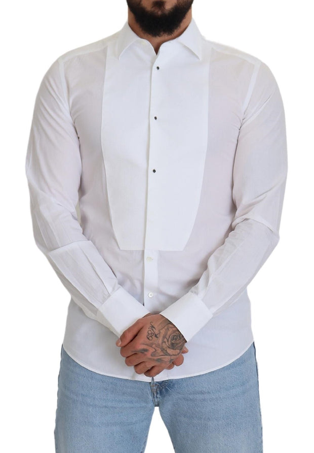 Elegant White Cotton Poplin Slim Fit Shirt Dolce & Gabbana