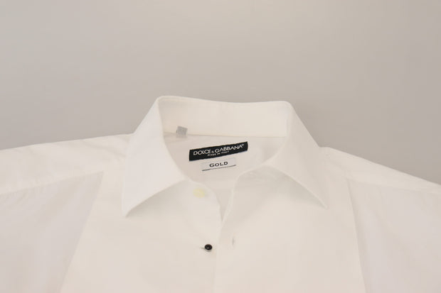 Elegant White Cotton Poplin Slim Fit Shirt Dolce & Gabbana