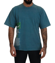 Elegant Crew Neck Cotton Tee in Blue Dolce & Gabbana