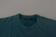 Elegant Crew Neck Cotton Tee in Blue Dolce & Gabbana