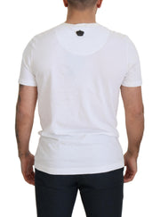 Elegant White Crewneck Cotton Silk Tee Dolce & Gabbana