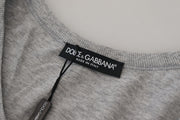 Sleek Sleeveless Grey Cotton Tank Top Dolce & Gabbana