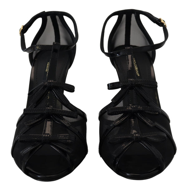 Elegant Black Stiletto Heeled Sandals Dolce & Gabbana