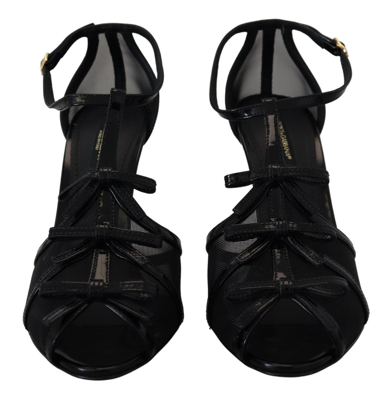 Elegant Black Stiletto Heeled Sandals Dolce & Gabbana