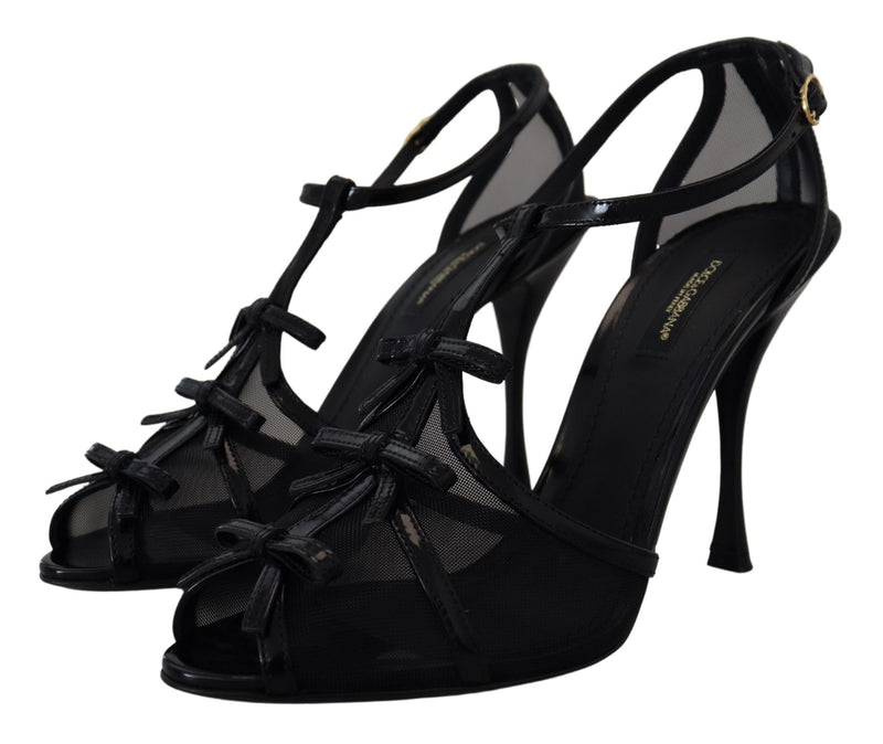 Elegant Black Stiletto Heeled Sandals Dolce & Gabbana