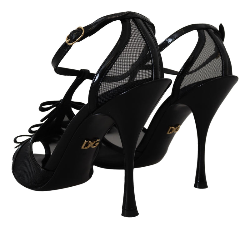 Elegant Black Stiletto Heeled Sandals Dolce & Gabbana