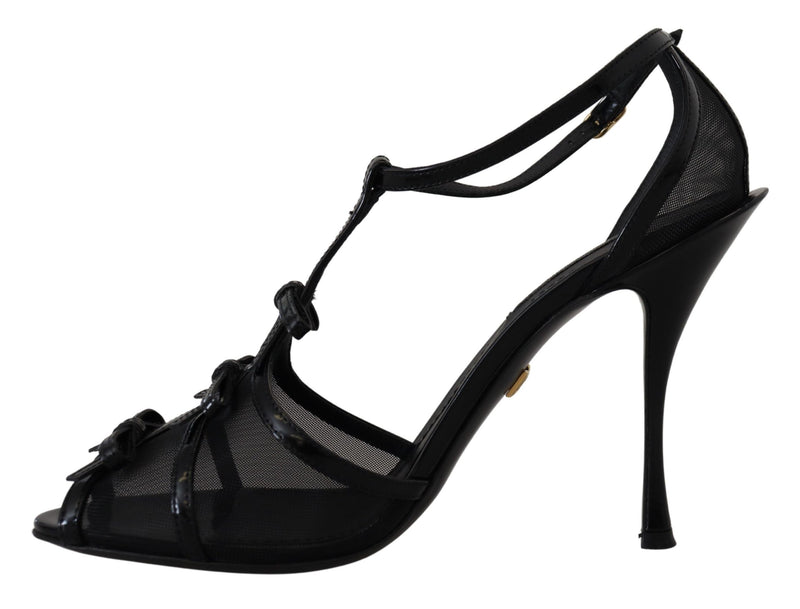 Elegant Black Stiletto Heeled Sandals Dolce & Gabbana