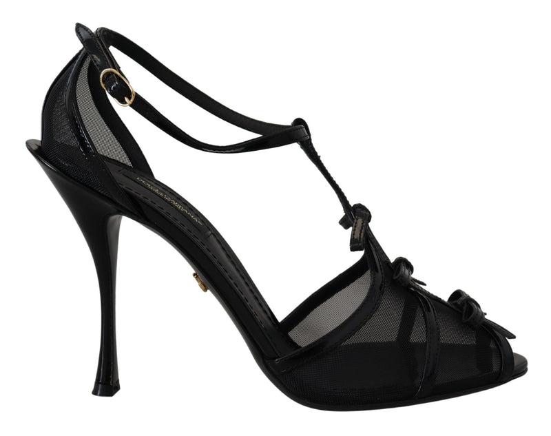 Elegant Black Stiletto Heeled Sandals Dolce & Gabbana