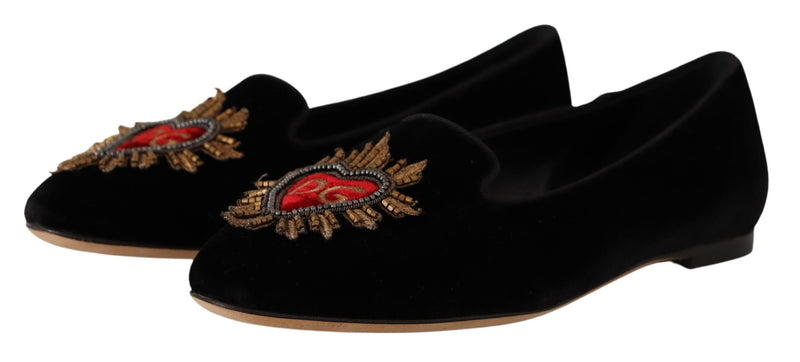 Elegant Patent Leather Flat Shoes Dolce & Gabbana