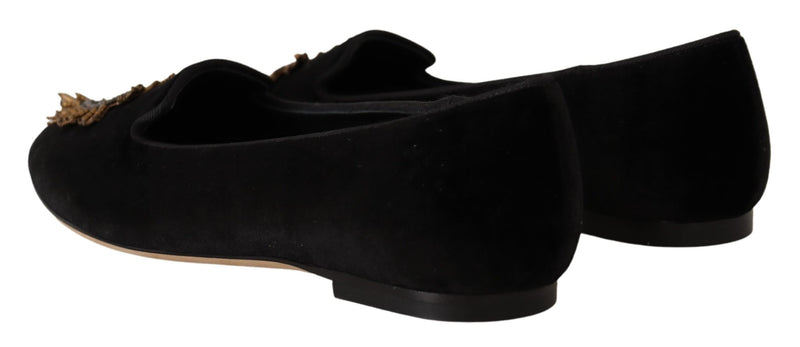 Elegant Patent Leather Flat Shoes Dolce & Gabbana