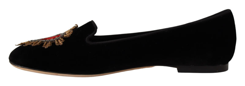 Elegant Patent Leather Flat Shoes Dolce & Gabbana