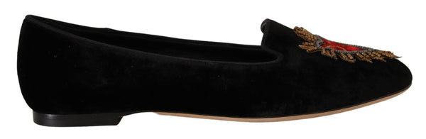 Elegant Patent Leather Flat Shoes Dolce & Gabbana