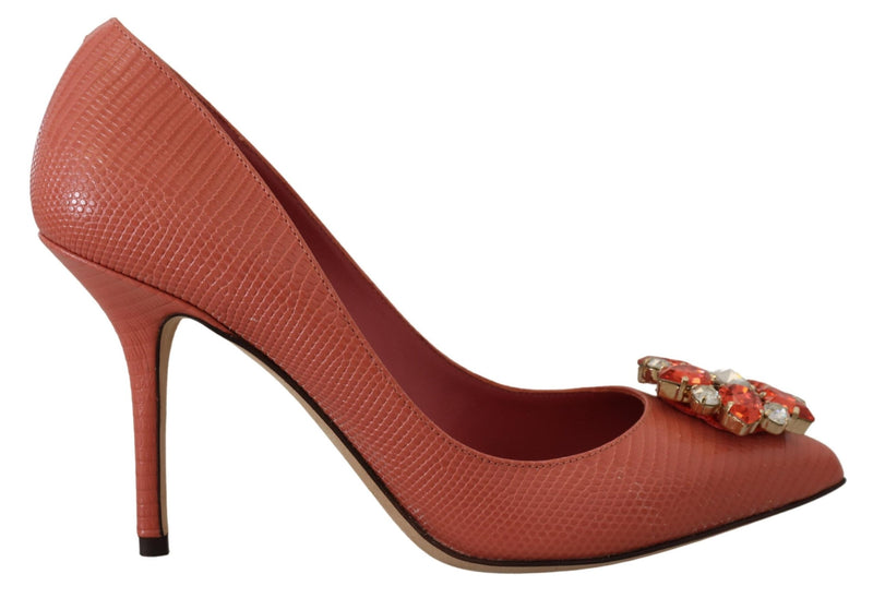 Exotic Leather Heels Pumps in Pink Dolce & Gabbana