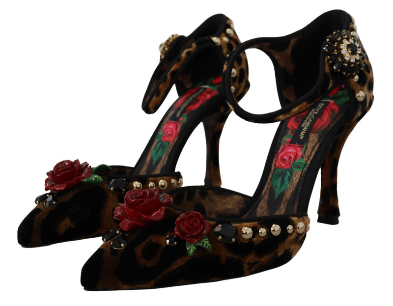 Chic Leopard Ankle Strap Sandal Heels Dolce & Gabbana