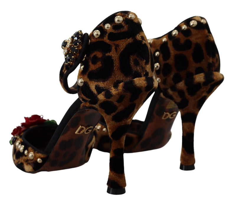 Chic Leopard Ankle Strap Sandal Heels Dolce & Gabbana