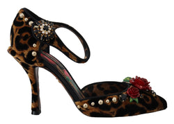 Chic Leopard Ankle Strap Sandal Heels Dolce & Gabbana