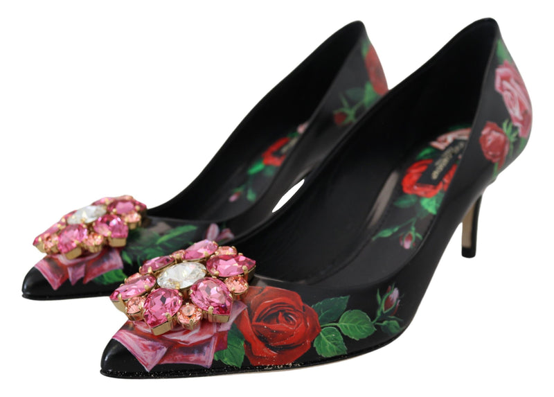 Elegant Floral Crystal Pumps Dolce & Gabbana