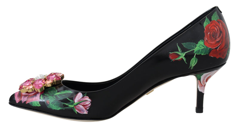 Elegant Floral Crystal Pumps Dolce & Gabbana