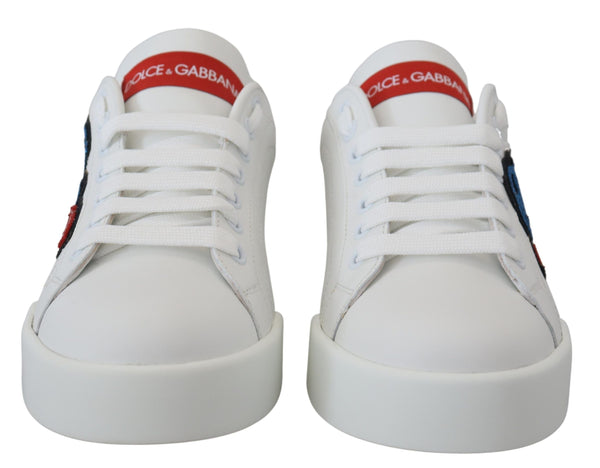 Sparkling White Portofino Sneakers Dolce & Gabbana