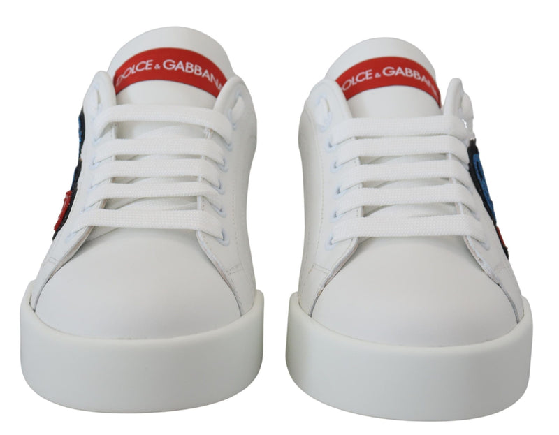 Sparkling White Portofino Sneakers Dolce & Gabbana