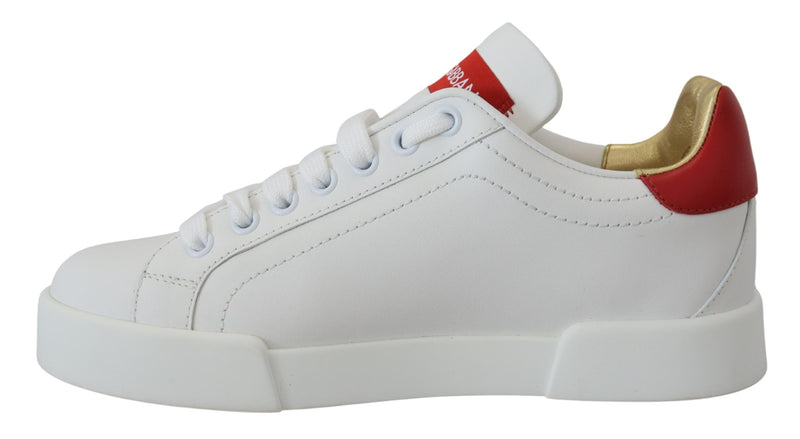 Sparkling White Portofino Sneakers Dolce & Gabbana