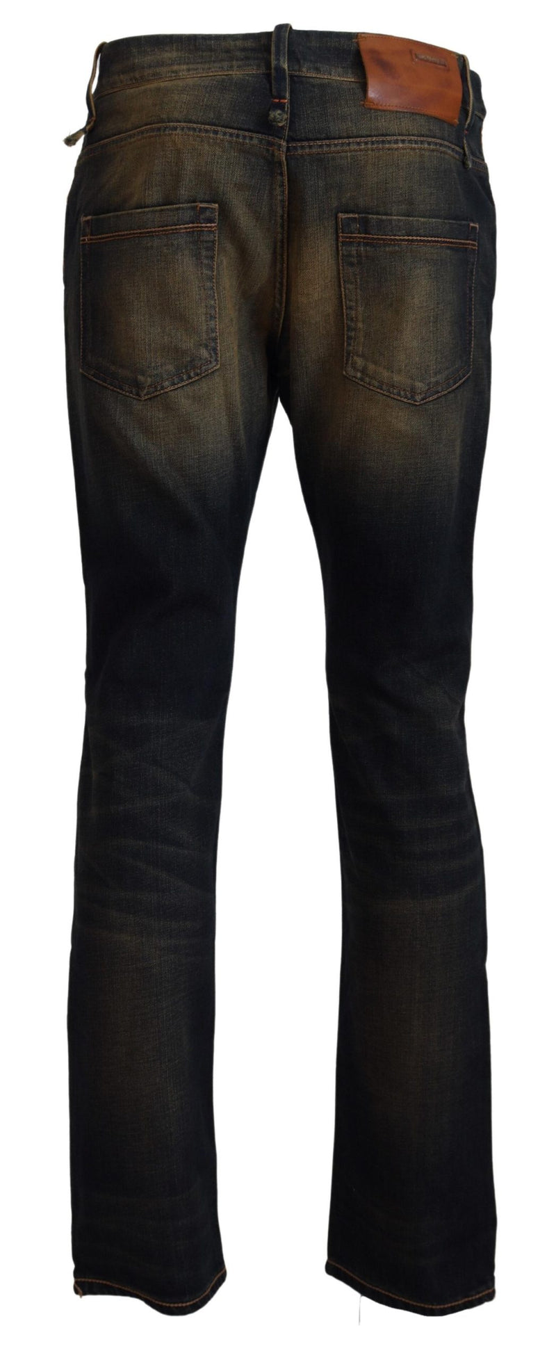 Elegant Blue Washed Denim Pants - Authentic Craftsmanship Acht