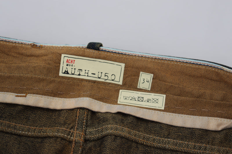 Elegant Blue Washed Denim Pants - Authentic Craftsmanship Acht