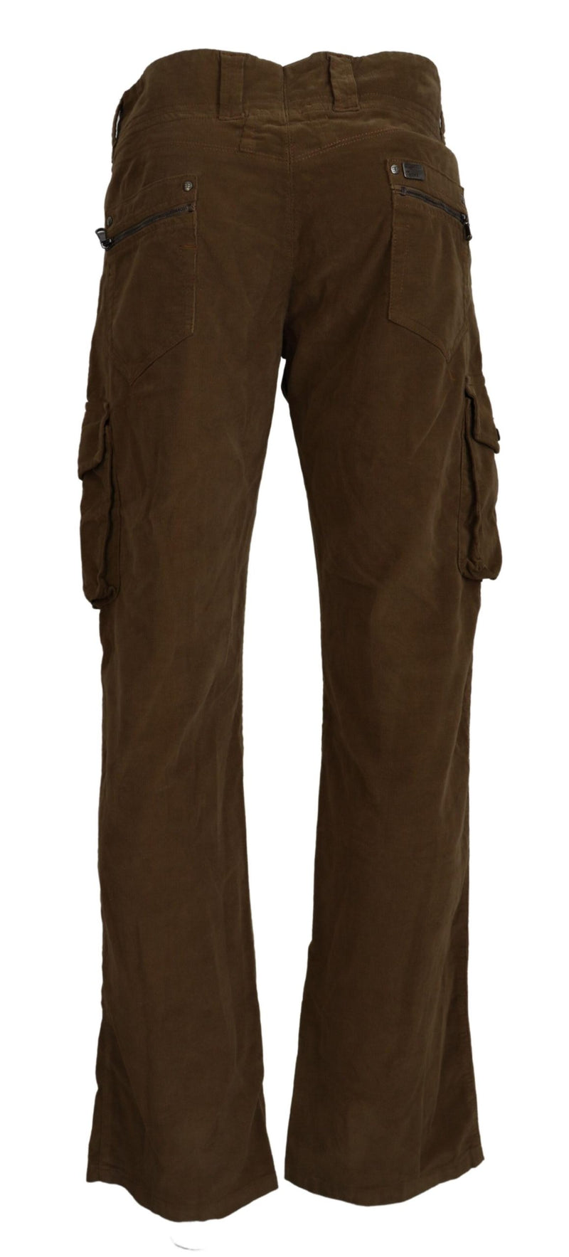 Chic Brown Corduroy Cargo Pants Ermanno Scervino